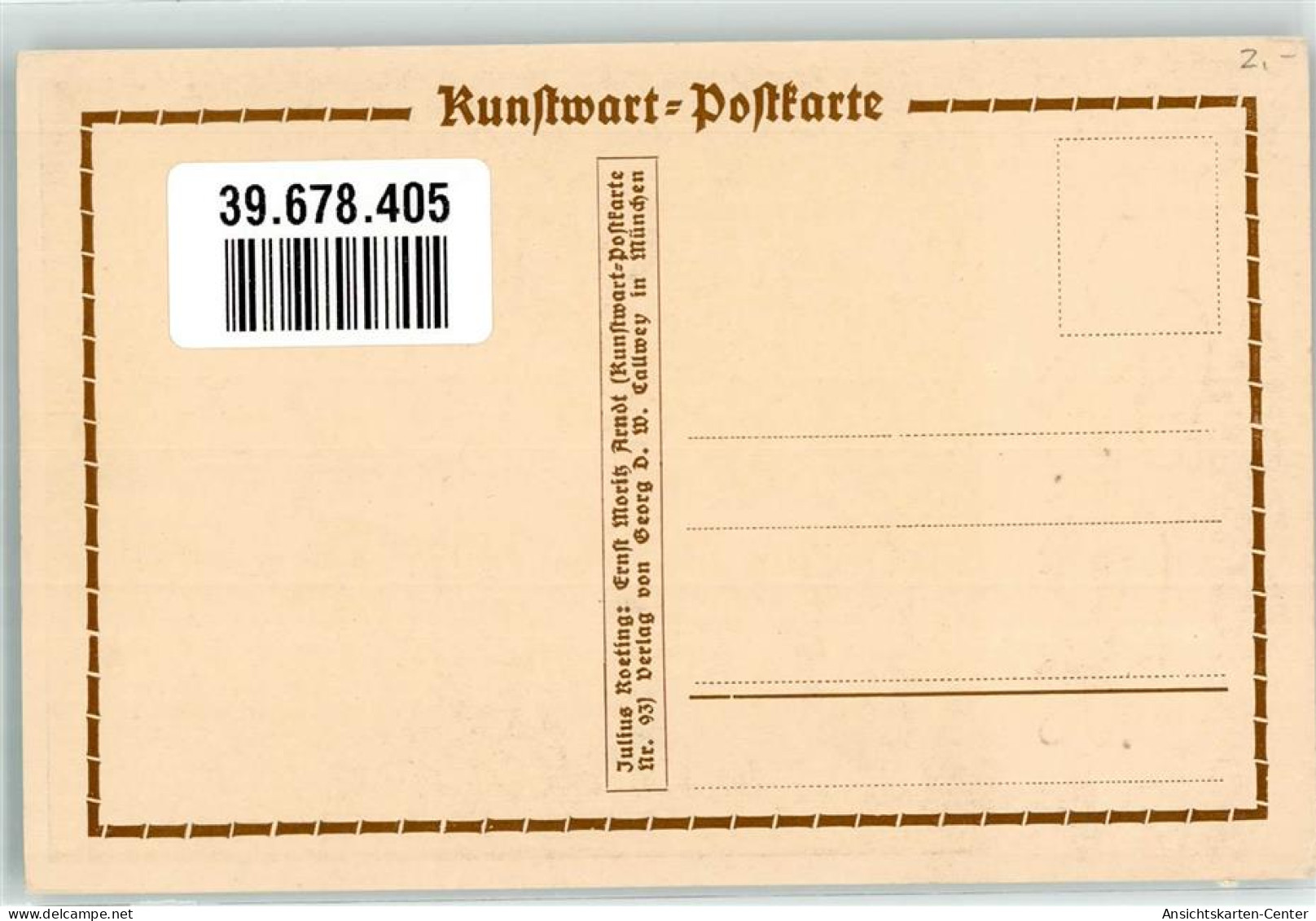 39678405 - Sign. Roeting Julius Ernst Moritz Arndt Georg D. W. Callwey Nr. 93 - Other & Unclassified