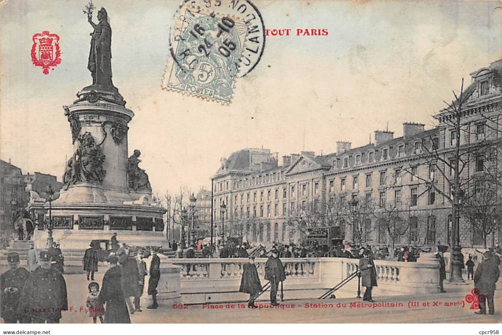 75010-SAN59835-PARIS.Place De La République.Station Du Métropolitain - Arrondissement: 10