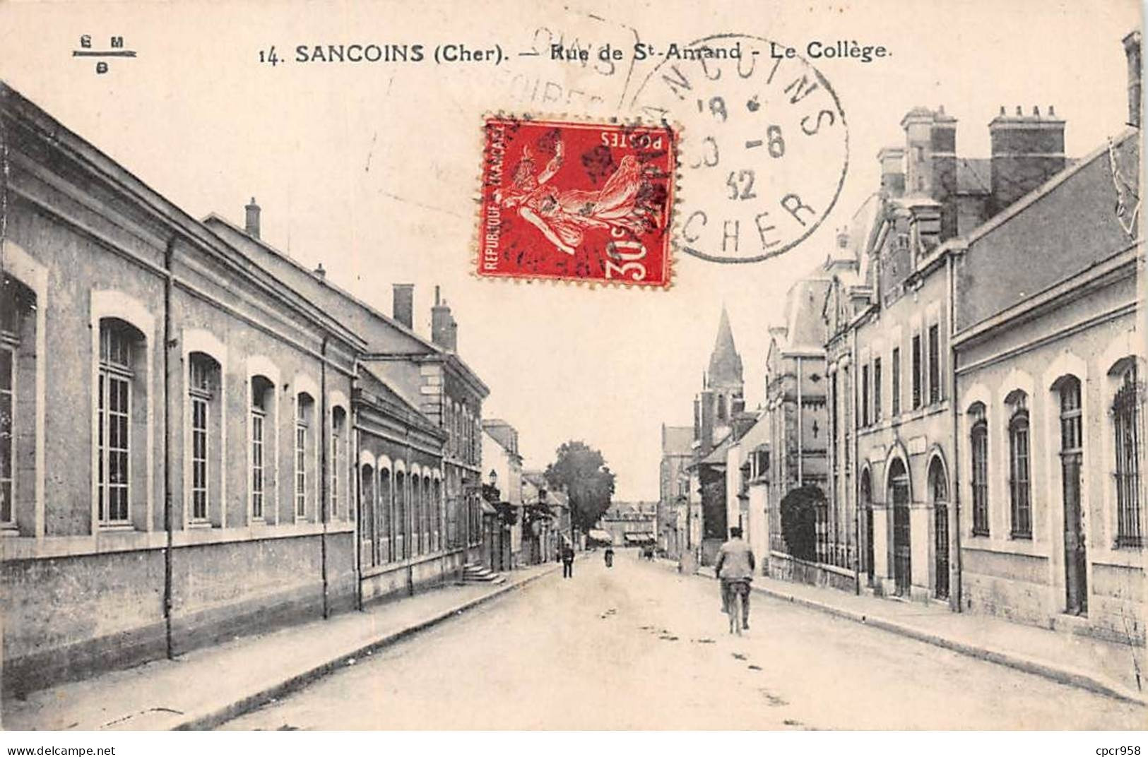 18-AM21563.Sancoins.N°14.Rue De St Amand.Le Collège - Sancoins