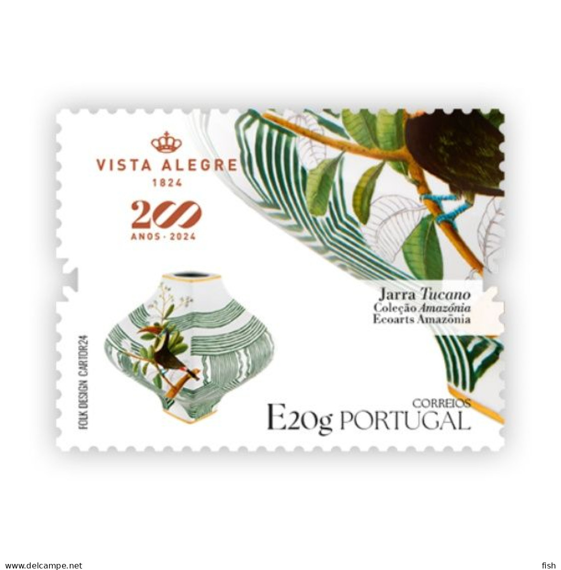 Portugal ** & 200 Years Of Vista Alegre, Tucano Jar, Amazonia Collection, Ecoarte Amazonia 1824-2024 (7199) - Environment & Climate Protection