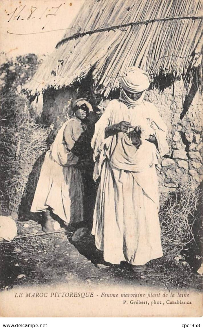 MAROC - SAN45542 - Femme Marocaine Filant De La Laine - Otros & Sin Clasificación