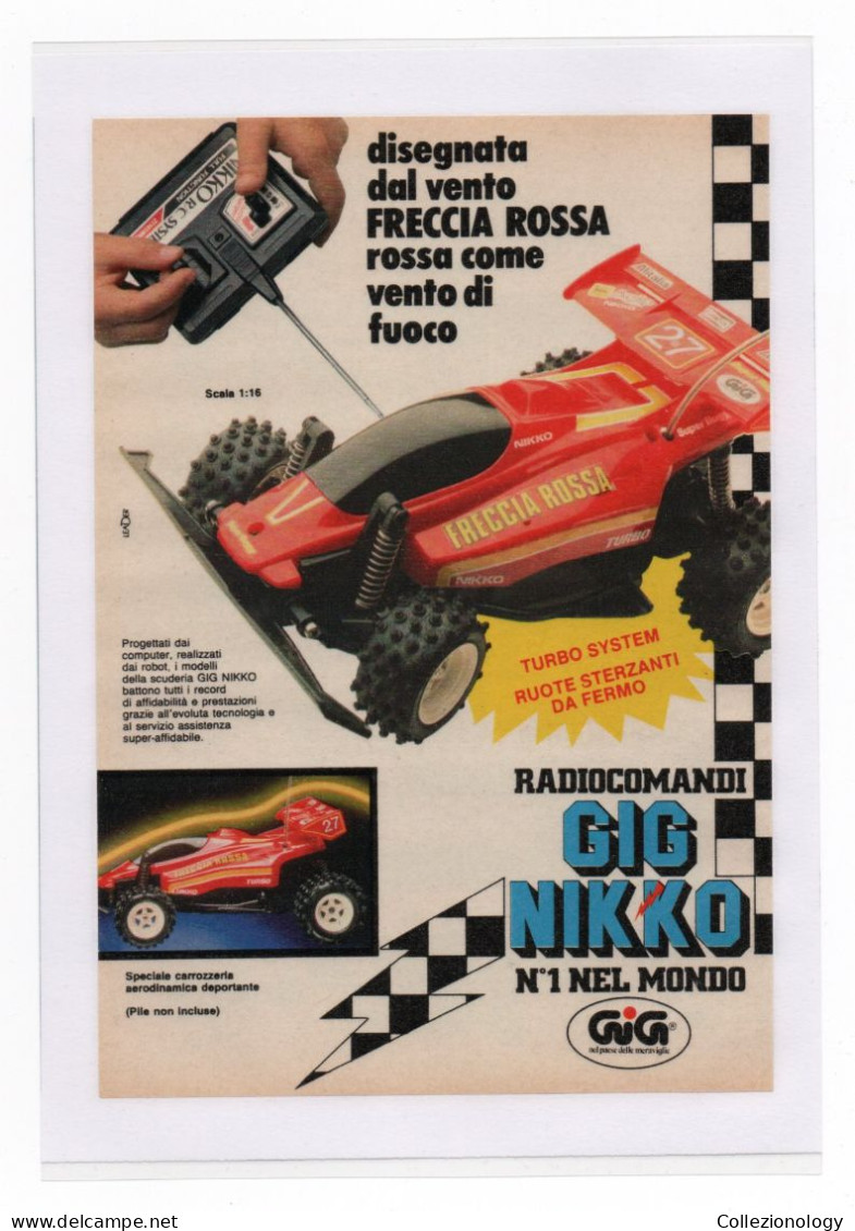 PUBBLICITA' GIG NIKKO RADIOCOMANDI FRECCIA ROSSA 1987 VINTAGE ADVERTISING RECLAME WERBUNG - Reclame