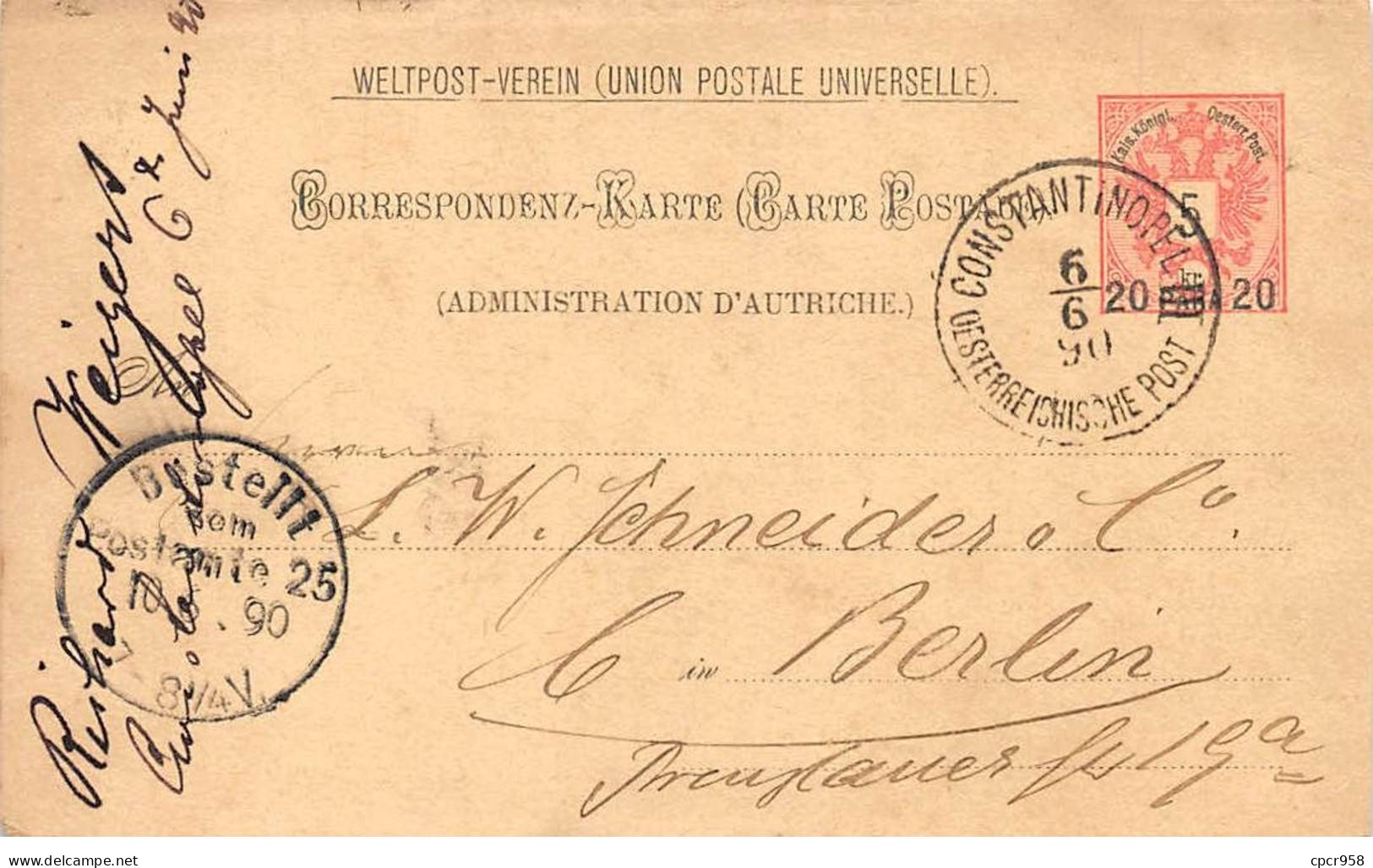 TURQUIE - SAN45650 - Constantinople - 1890 - Carte Précurseur - Turkije