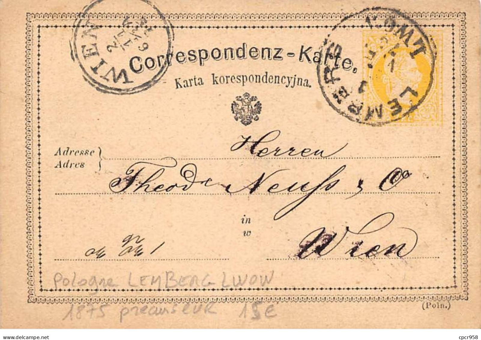 POLOGNE - SAN45704 - Lemberg Lwow - 1875 - Carte Précurseur - Pologne