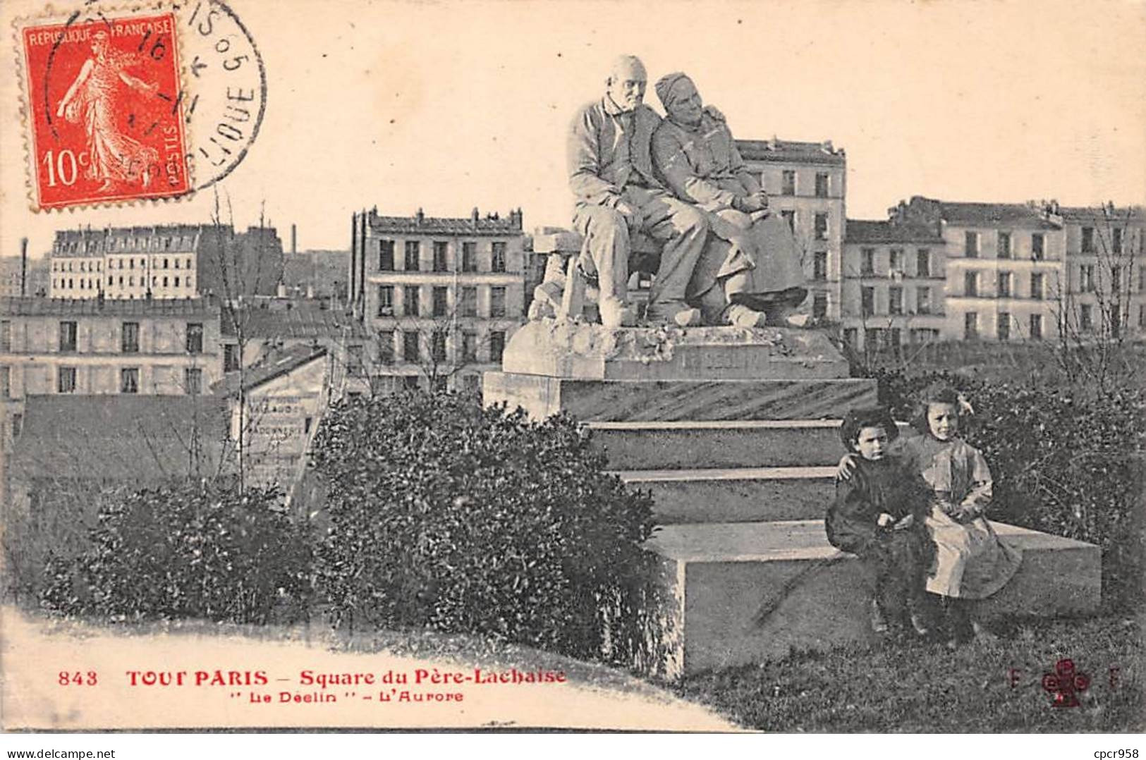 75020-SAN59904-PARIS.Square Du Père Lachaise."Le Déclin".L'aurore - Paris (20)
