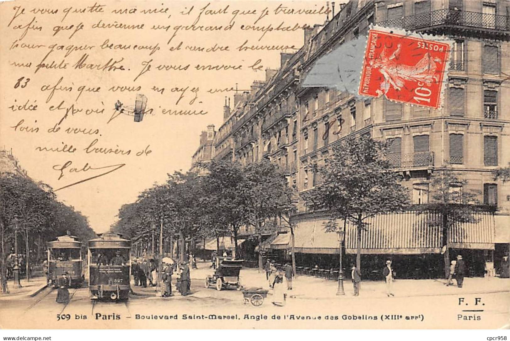 75013-SAN59868-PARIS.Boulevard Saint-Marcel.Angle De L'Avenue Des Gobelins - Distretto: 13