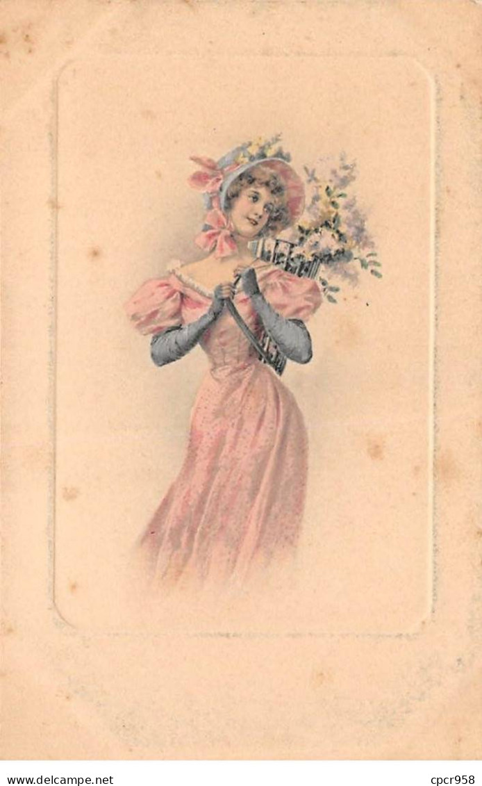 Fantaisie - N°84744 - M.M. Vienne N°276 - Jeune Femme Portant Une Hotte Remplie De Fleurs - Mujeres