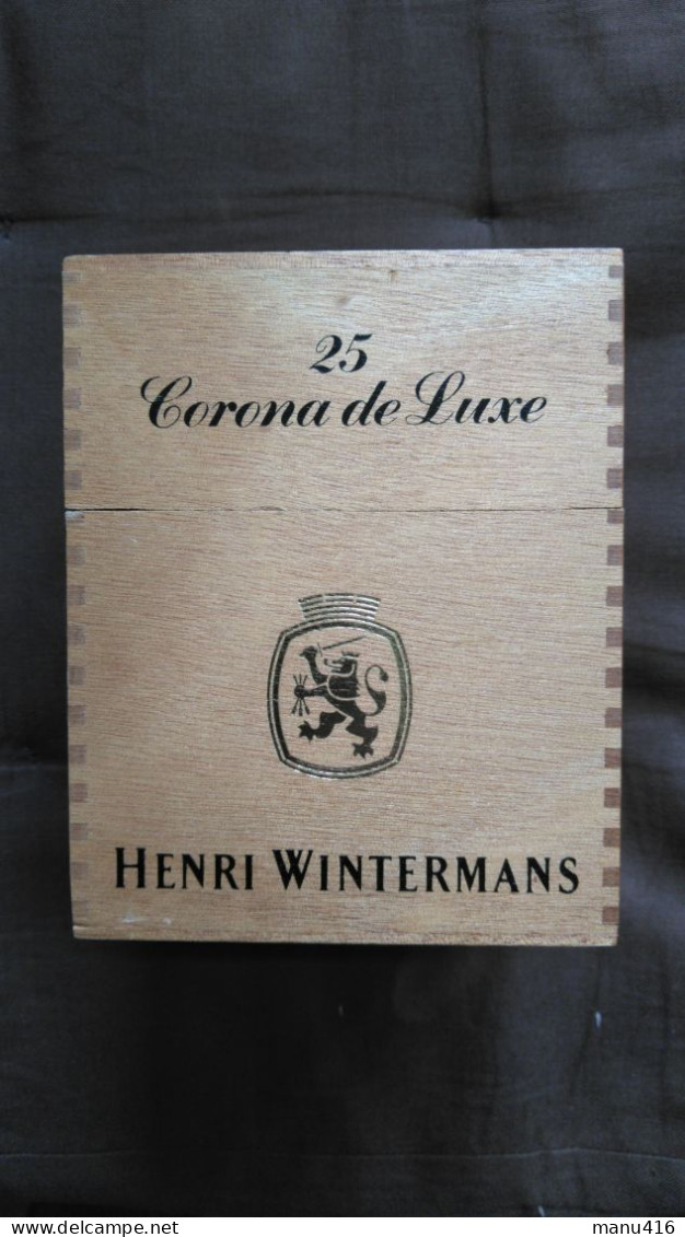 Ancienne Boite à Cigare En Bois Henri Wintermans (25 Corona De Luxe), Port Offert. - Empty Tobacco Boxes