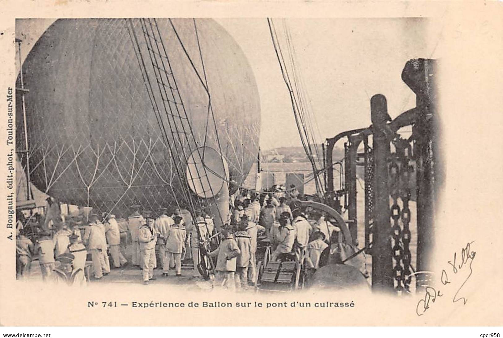 Aviation.SAN58869.N°741.Experience De Ballon Sur Le Pont Cuirassé.Toulon-sur-Mer - Airships