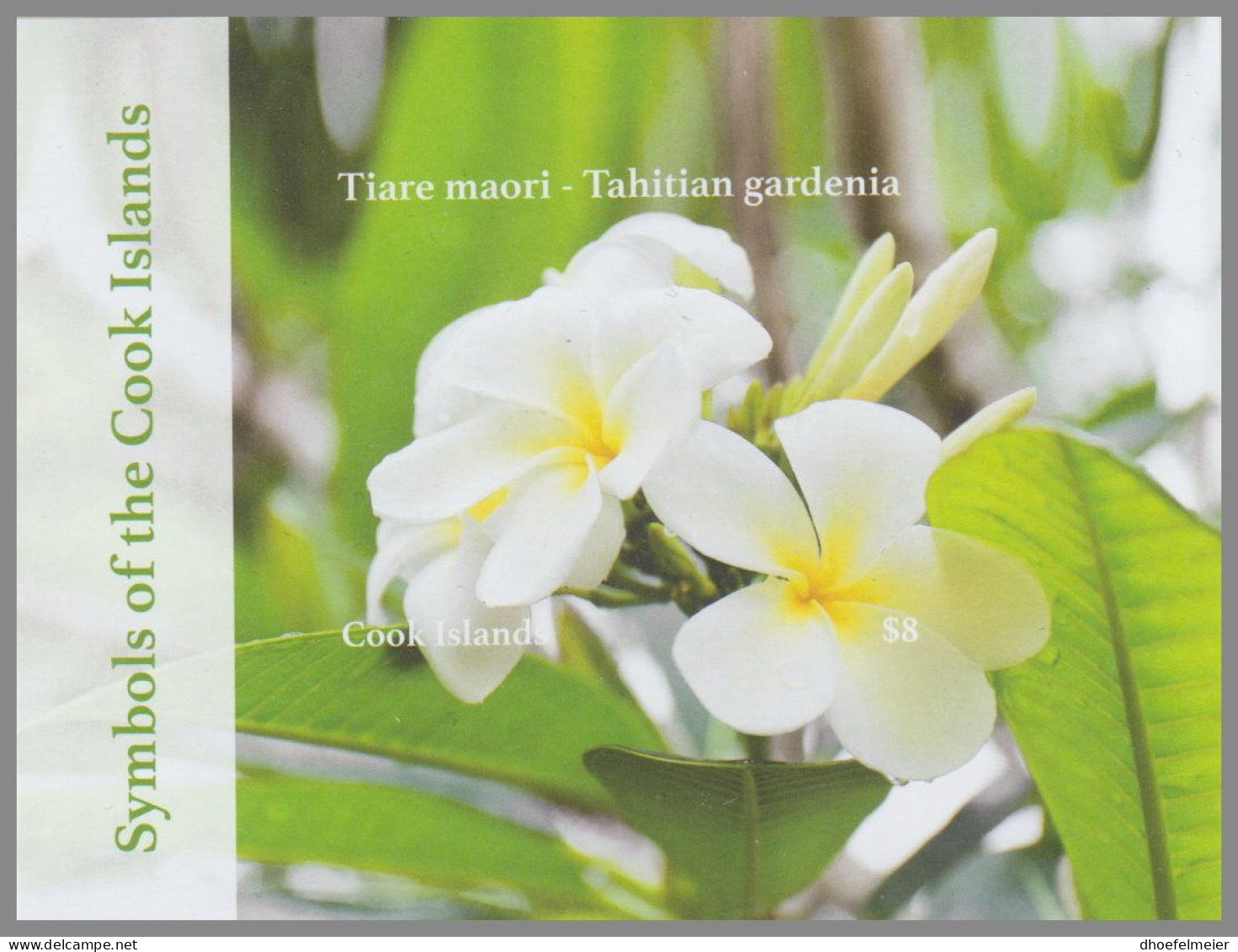 COOK ISLANDS 2023 MNH Symbols Flowers Symbole Tahitian Gardenia – IMPERFORATED – DHQ49610 - Sonstige & Ohne Zuordnung