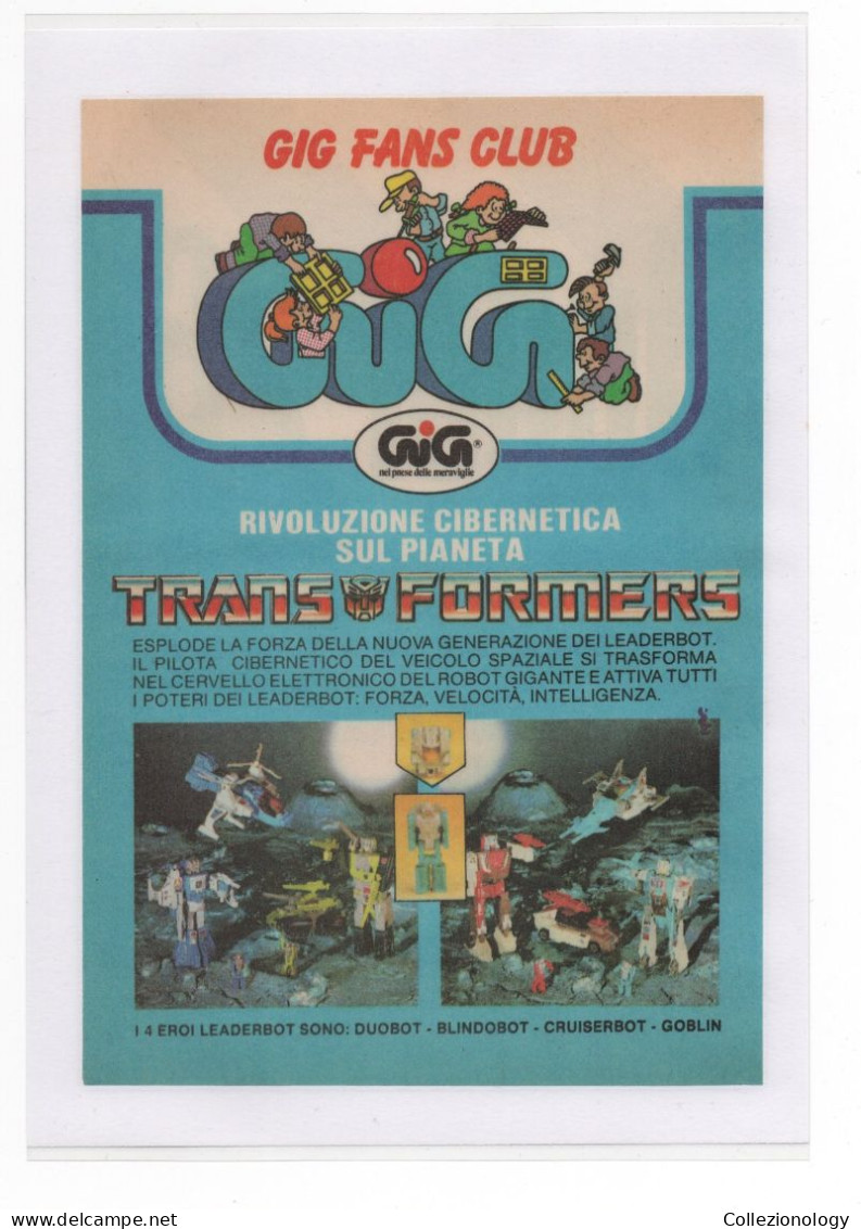 PUBBLICITA' GIG TRANSFORMERS LEADERBOT 1987 VINTAGE ADVERTISING RECLAME WERBUNG - Publicités