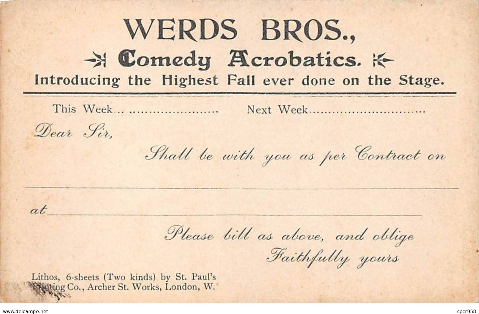 Cirque - N°85372 - Werds Bros, Comedy Acrobatics - Circus