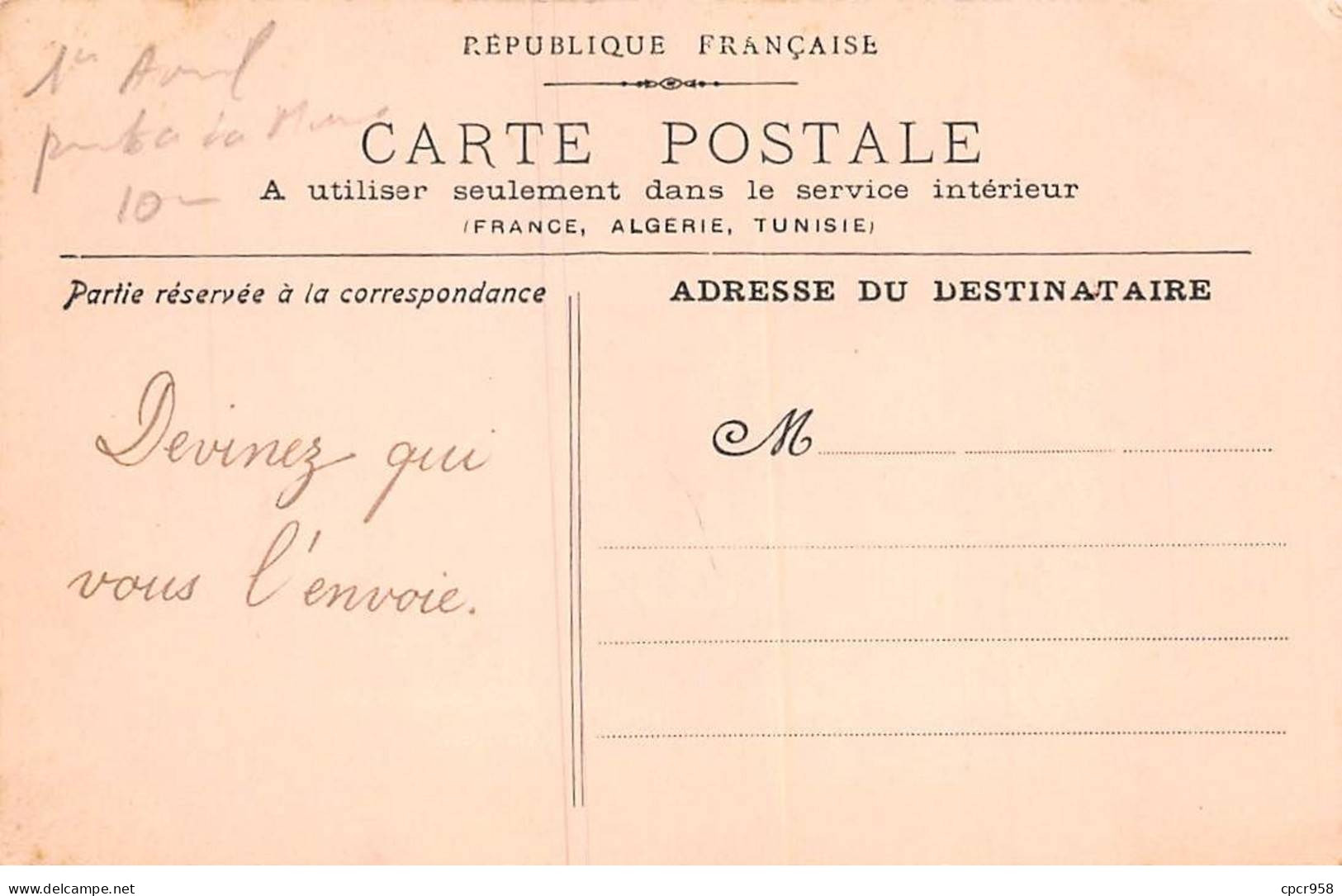 1er Avril - N°85364 - Pour Vous Je L'ai Fleuri ... - Poisson Au Milieu De Pensées - Carte Peinte à La Main - 1° Aprile (pesce Di Aprile)