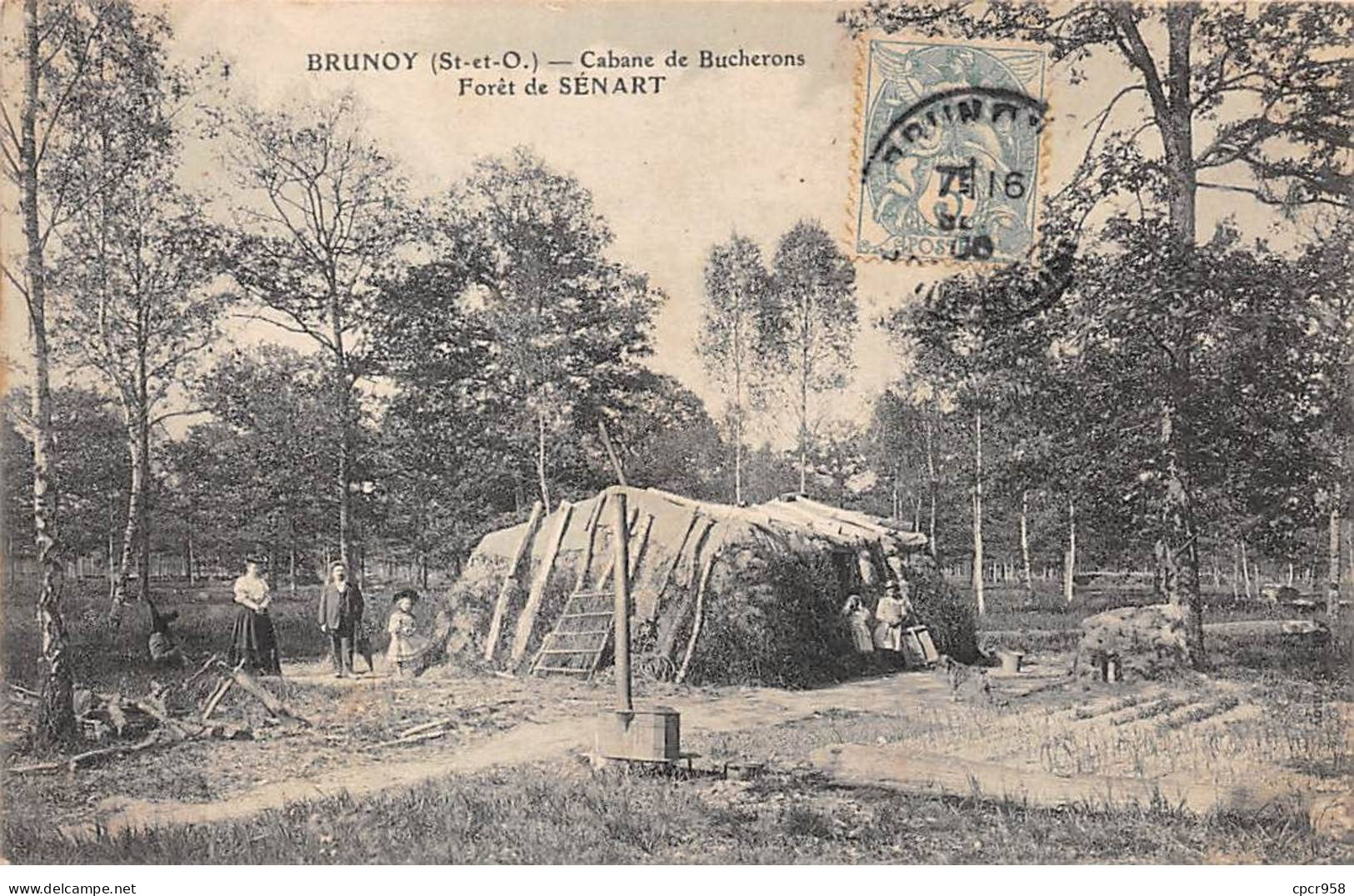 91-SAN60140-BRUNOY.Cabane De Bucherons.Forêt De Sénar.Métier - Brunoy