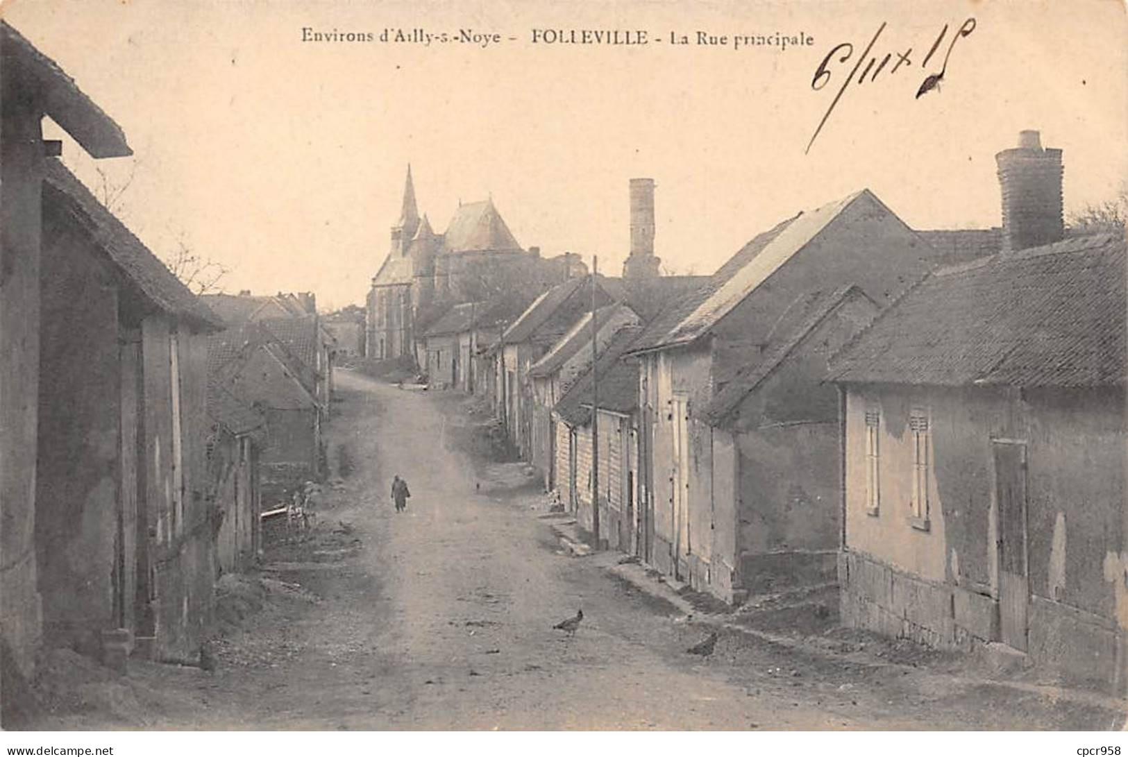 80-SAN60067-FOLLEVILLE.La Rue Principale.Environs D'Ailly-s-Noye - Autres & Non Classés