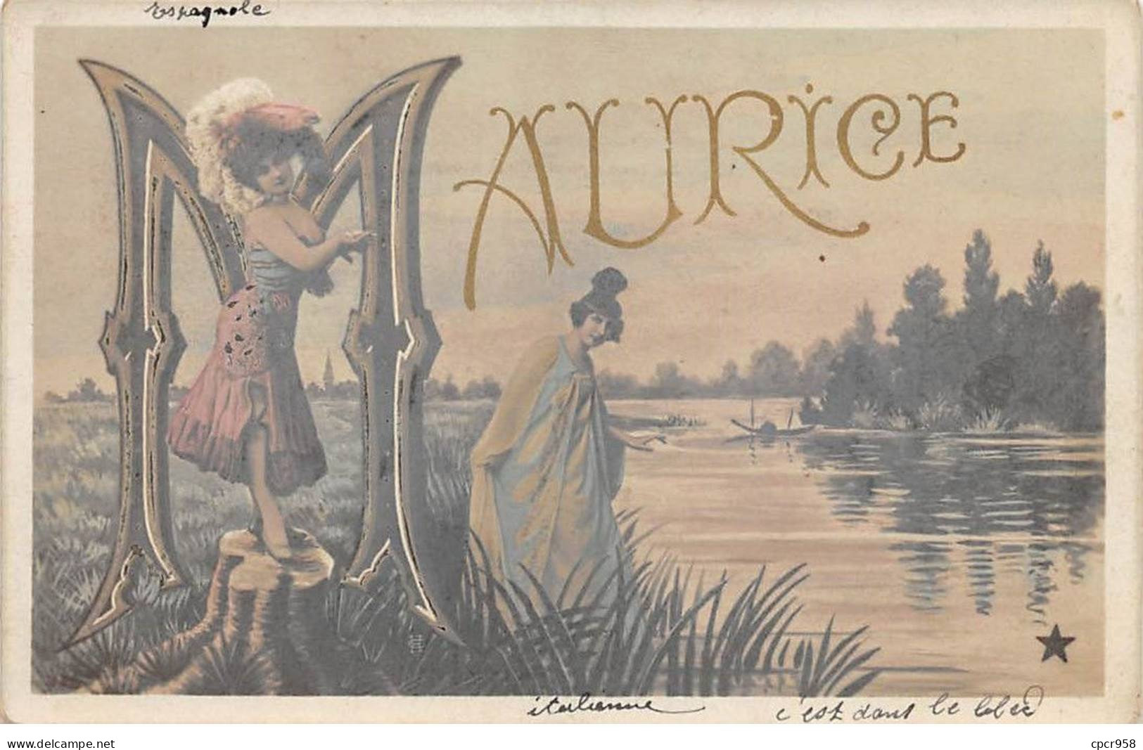Prénom - N°85699 - Maurice - Deux Jeunes Femmes Au Bords D'un Cours D'eau - Firstnames