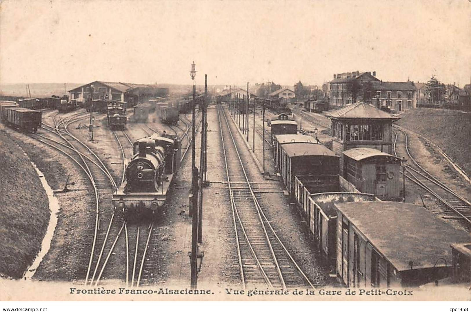 90-SAN60098-PETIT CROIX.Vue Générale De La Gare.Train.Frontière Franco-alsacienne - Belfort - Ville