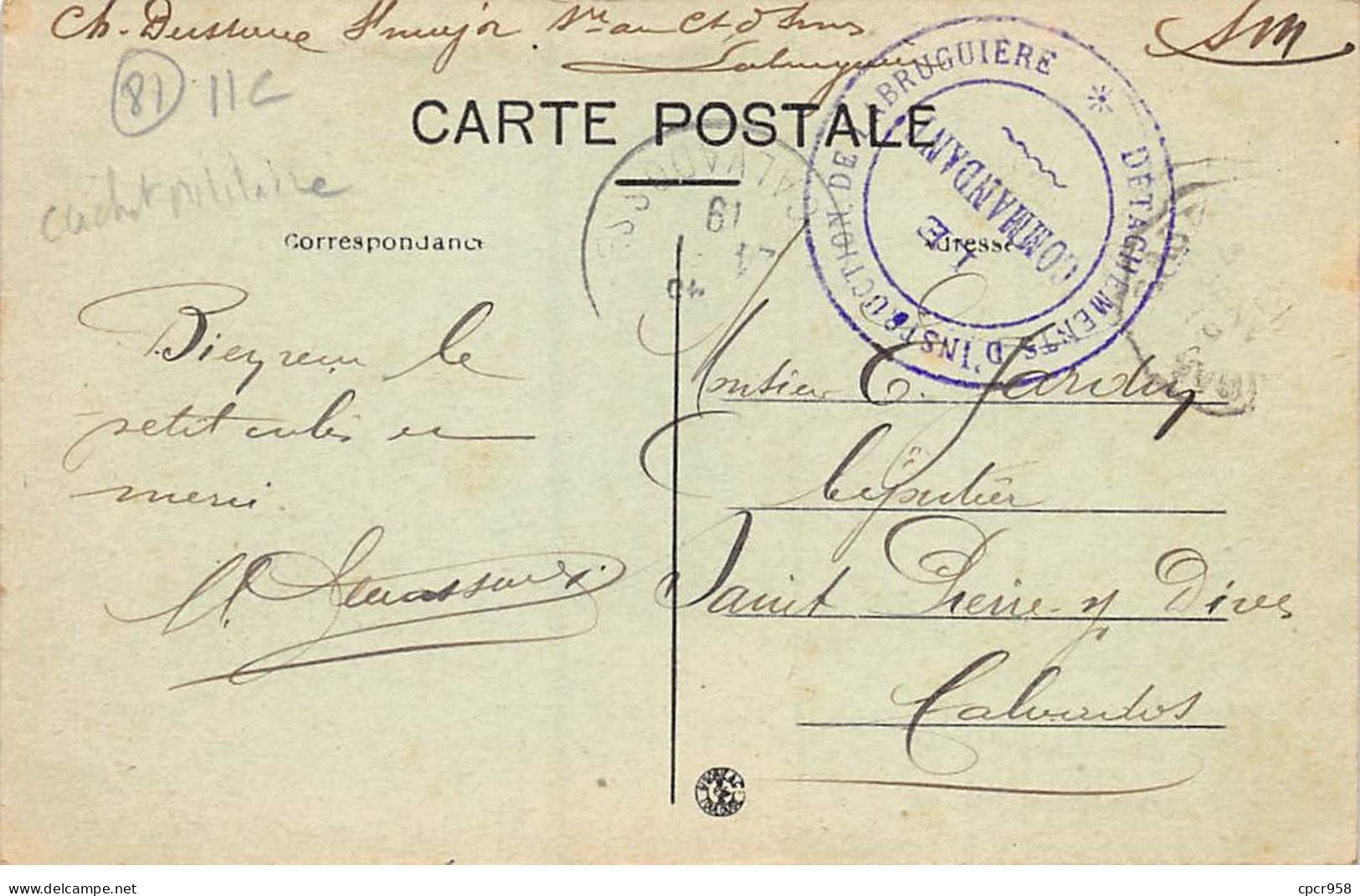 81-SAN60071-LABRUGUIERE.Le Kiosque.Cachet Militaire - Labruguière