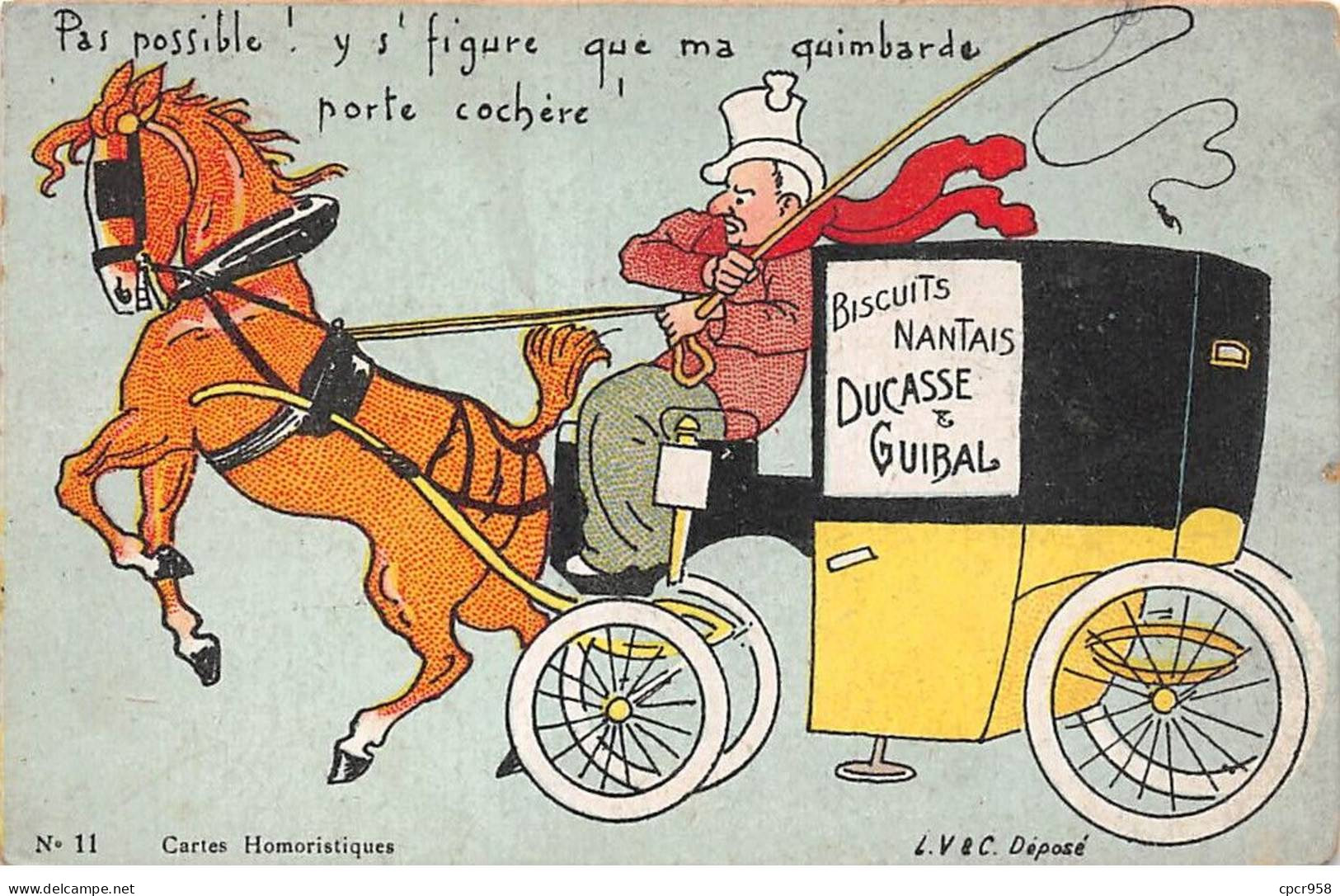 Publicité - N°85233 - Biscuits Nantais Ducasse & Guibal - N°11, Cartes Humoristiques - Publicité