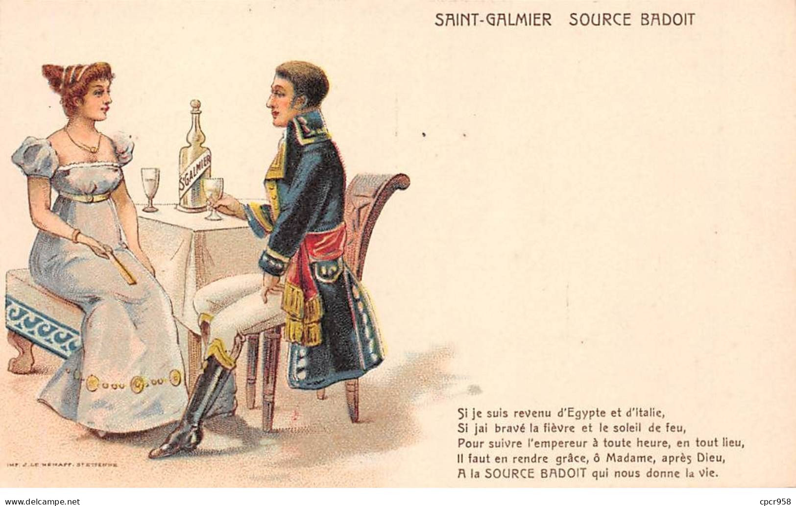 Publicité - N°85223 - Saint-Galmier - Source Badoit - Si Je Suis Revenu D'Egypte Et D'Italie ... - Werbepostkarten