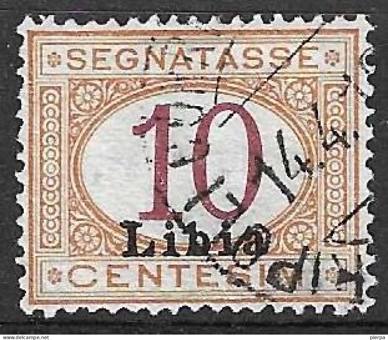 LIBIA COLONIA ITALIANA - 1915 - SEGNATASSE C. 10 - USATO (YVERT TX 2 - MICHEL RS 2 - SS SG 2) - Libye