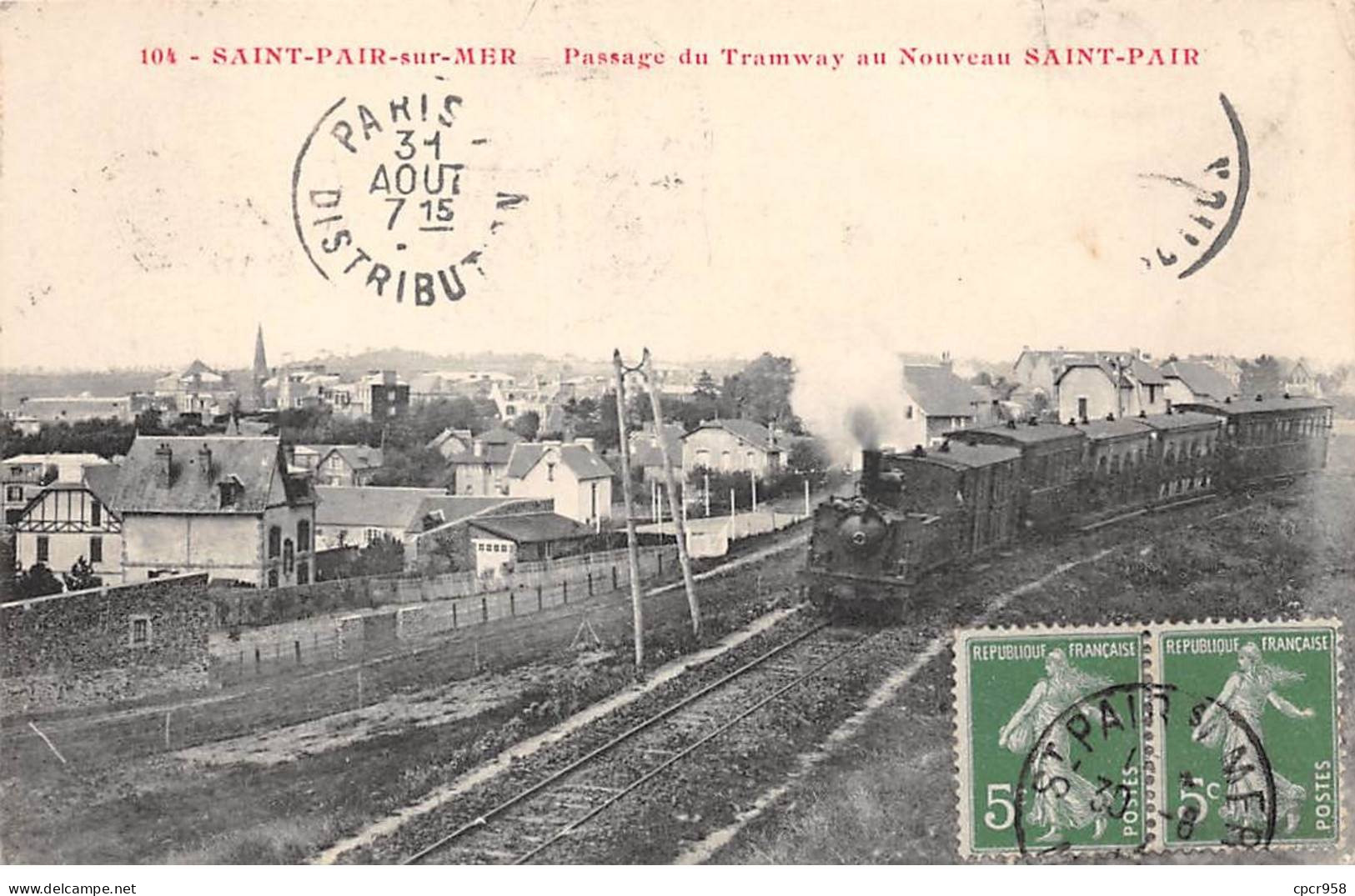 50-SAN59278-SAINT PAIR SUR MER.Passage Du Tramway Au Nouveau SAINT-PAIR - Saint Pair Sur Mer