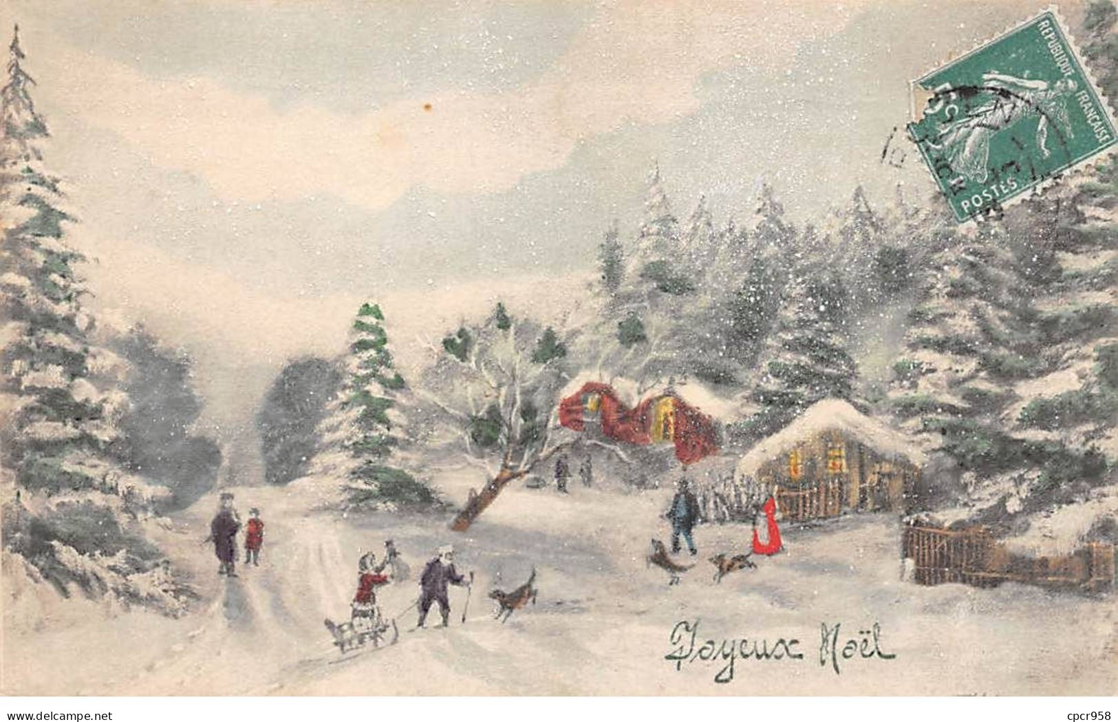 Noël - N°85448 - V.K. Vienne N°5106 - Joyeux Noël - Maisons Au Milieu D'arbres Sous La Neige - Autres & Non Classés