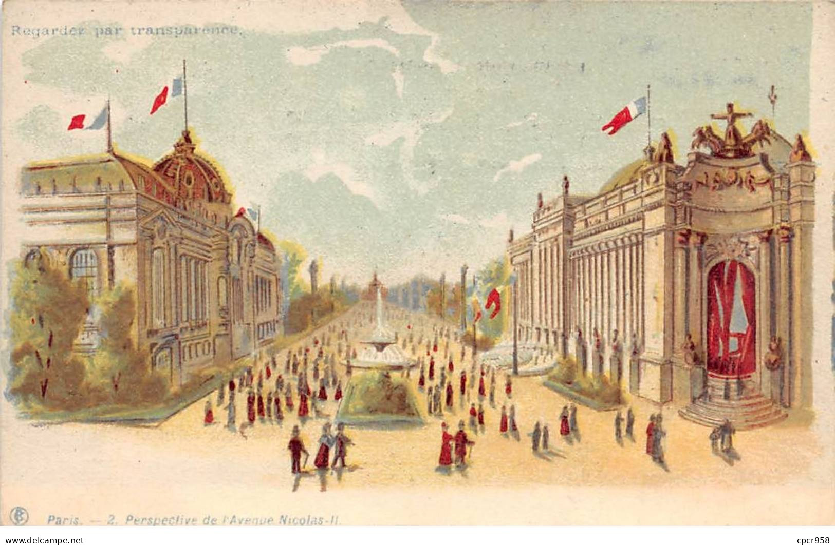 Fantaisie - N°85480 - PARIS - 2. Perspective De L'Avenue Nicolas II - Regarder Par Transparence - Carte à Système - Dreh- Und Zugkarten