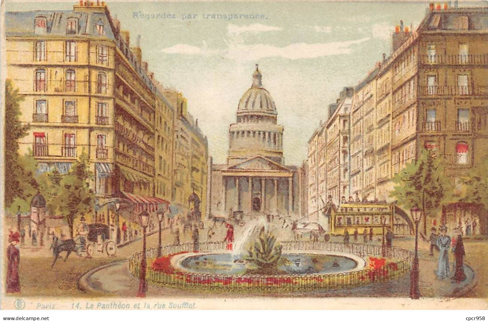 Fantaisie - N°85471 - PARIS - 14. Le Panthéon Et La Rue Soufflot - Regarder Par Transparence - Carte à Système - Móviles (animadas)