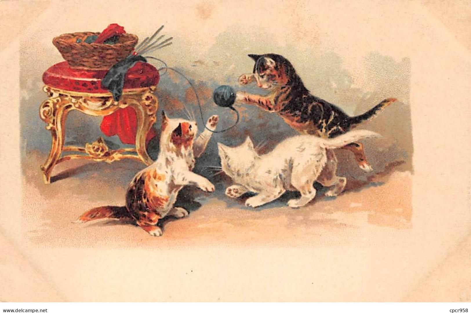 Animaux - N°85501 - Chat - Chats Jouant Avec Une Pelote De Laine - Cats