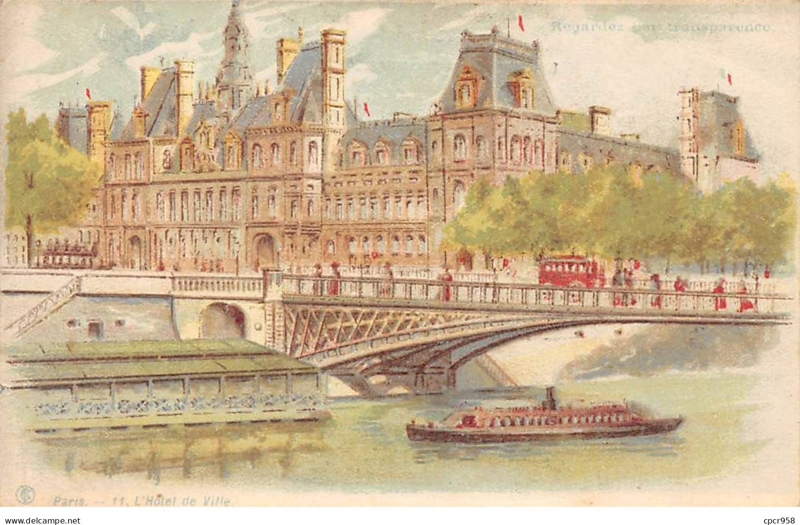 Fantaisie - N°85464 - PARIS - 11. L'Hôtel De Ville - Regarder Par Transparence - Carte à Système - Móviles (animadas)