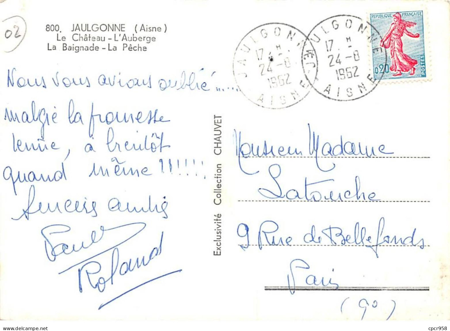 02 . N° Kri11235  .jaulgonne     . Multivue  . N° 800. Edition Chauvet . Cpsm 10X15 Cm . - Autres & Non Classés