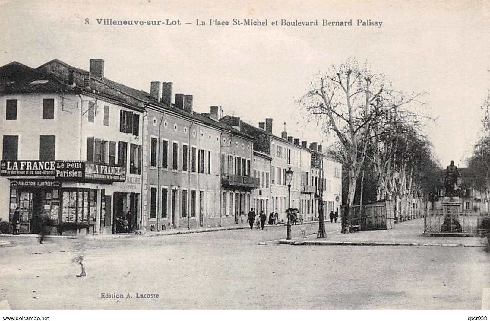 47-AM21932.Villeneuve-sur-Lot.N°8.La PlaceSaint Michel Et Boulevard Bernard Palissy - Villeneuve Sur Lot