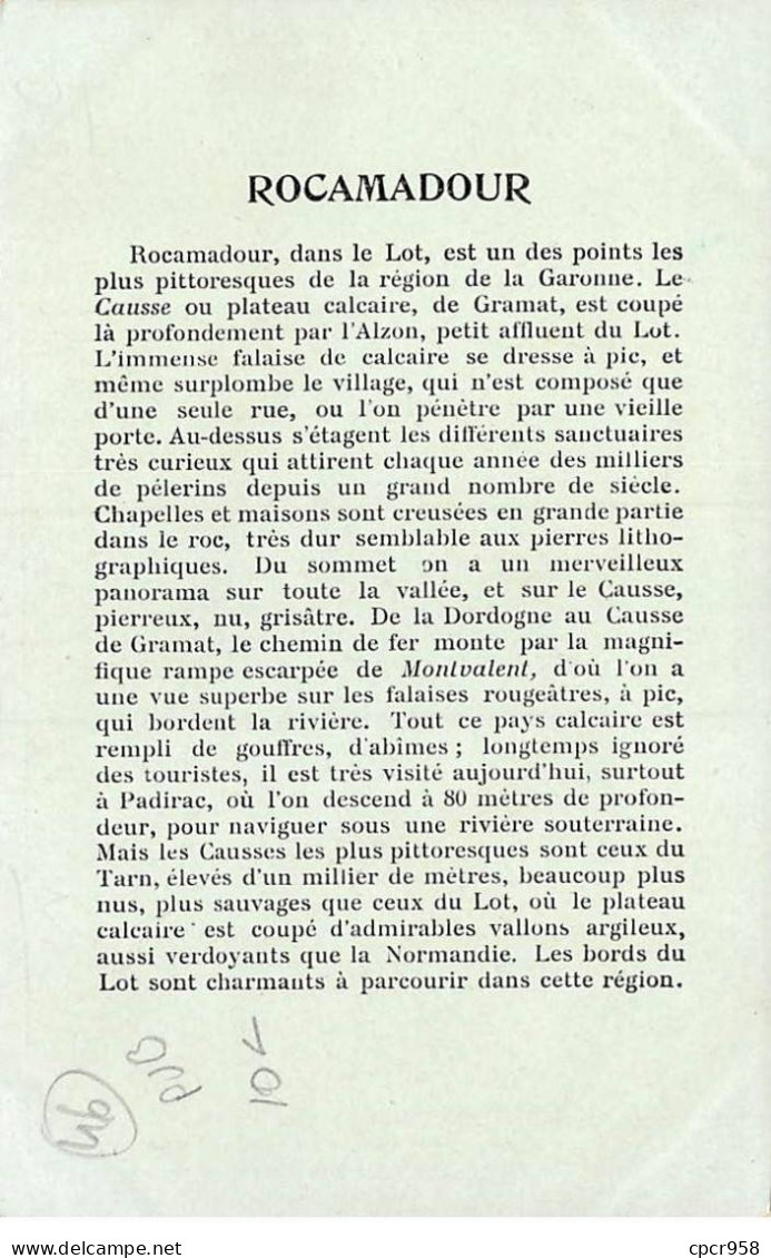 46-AM21894.Rocamadour.Mont Valery.Vhemin De Fer D'Orléans.Publicité - Rocamadour