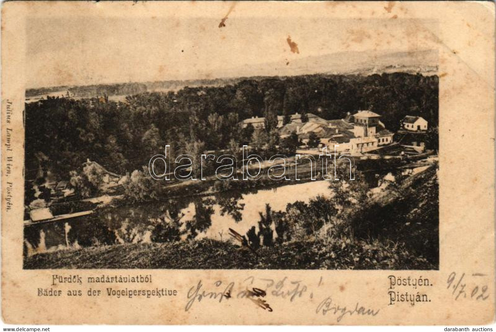 T2/T3 1902 Pöstyén, Piestany; Fürdők Madártávlatból. Julius Lampl Kiadása / Bäder Aus Der Vogelperspektive / Spa, Baths  - Unclassified