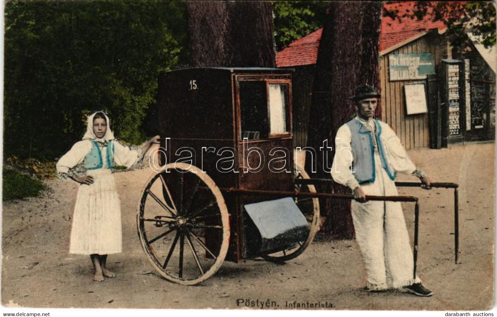 T3 1914 Pöstyén, Pistyan, Piestany; Infanteristák, Fürdőkocsi (tolókocsi) / Curhotel Infanterist / Spa Carriage, Folklor - Unclassified