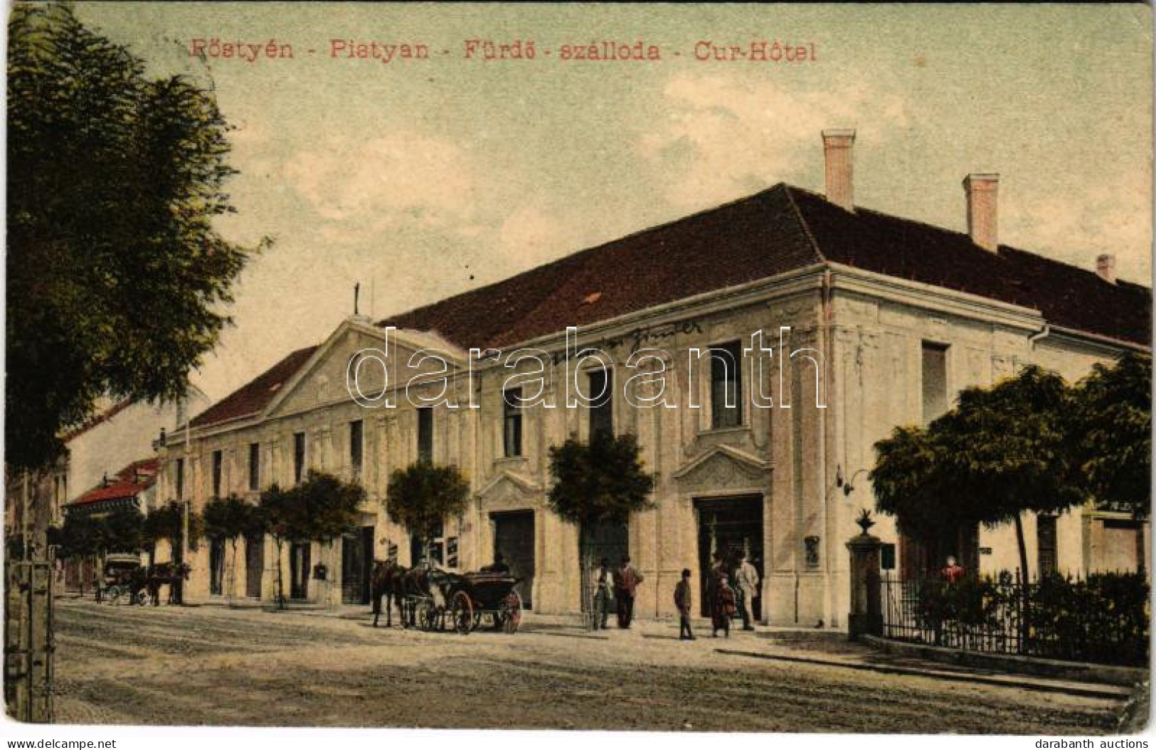 T2/T3 Pöstyén, Pistyan, Piestany; Fürdő Szálloda. A. Bernas Kiadása 1908. / Cur-Hotel / Spa, Hotel - Unclassified