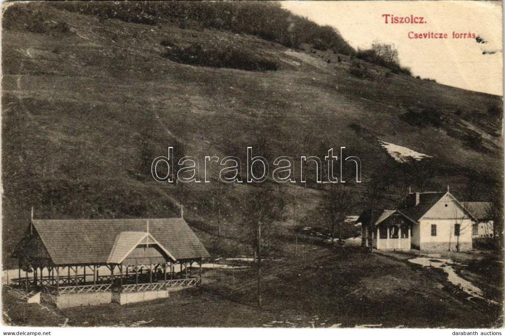 * T3 1914 Tiszolc, Tisovec; Csevice-forrás. Hortinsky F. Kiadása / Mineral Water Spring Source (r) - Unclassified