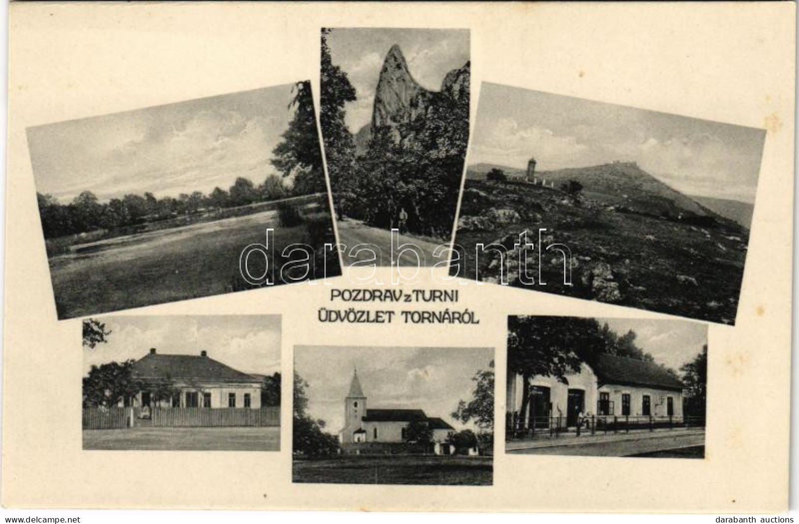 ** T2/T3 Torna, Abaúj-Torna, Turnau, Turna Nad Bodvou; Mozaiklap Vasútállomással / Multi-view Postcard With Railway Stat - Unclassified