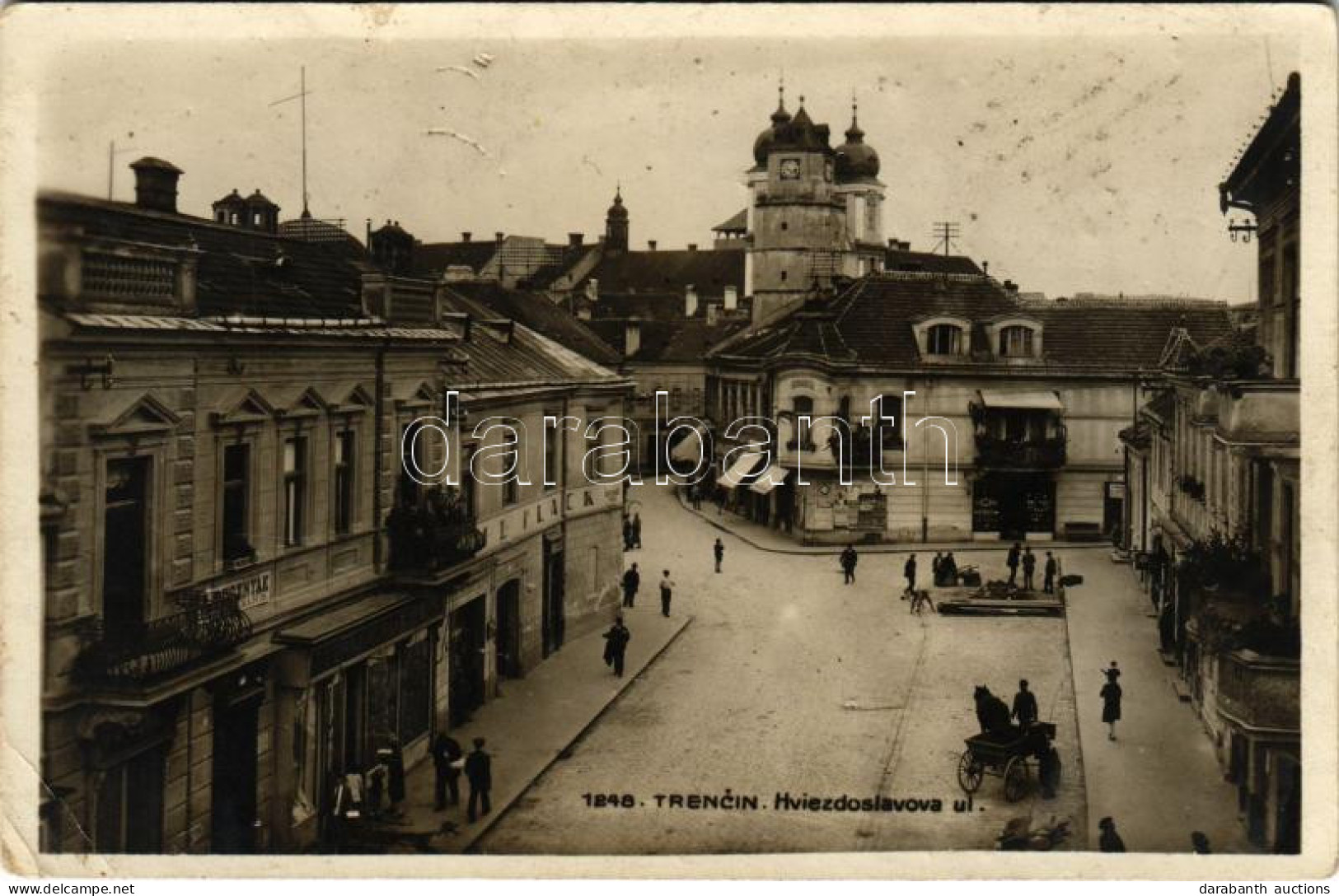 ** T3 Trencsén, Trencín; Hviezdoslavova Ul. / Utca, Flack, Juraj Kurländer, Weiss üzlete / Street View, Shops (EB) - Unclassified