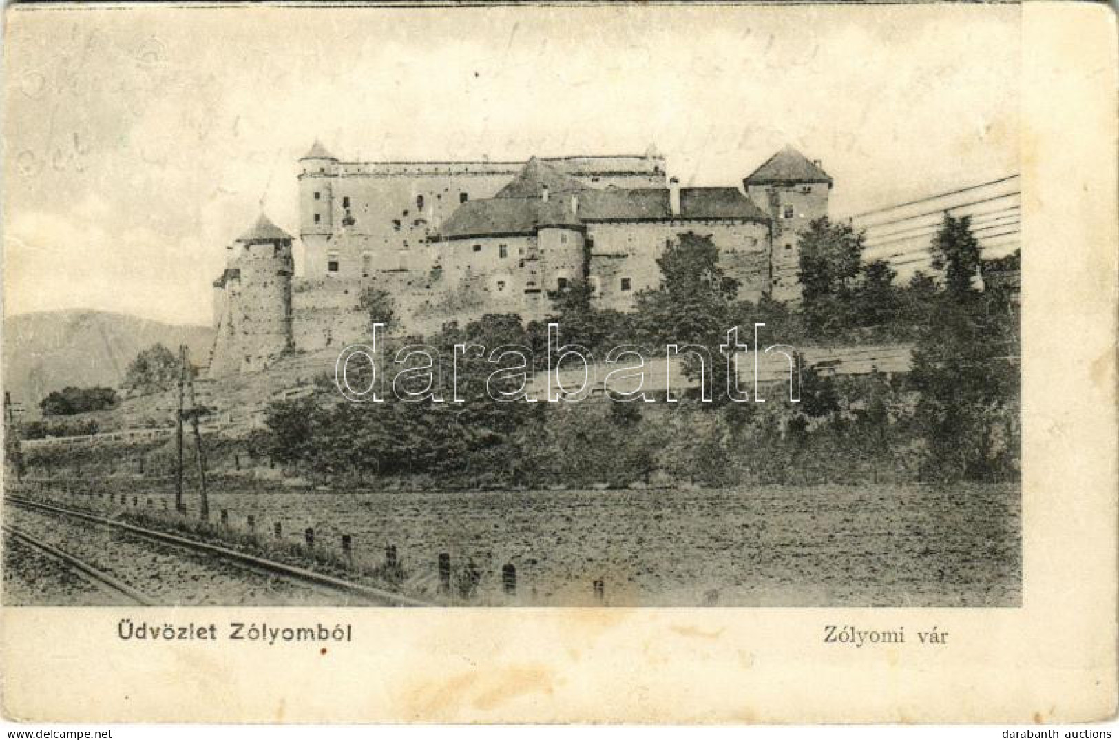 T2/T3 1905 Zólyom, Zvolen; Vár, Vasút / Zvolensky Zámok / Castle, Railway Tracks (fl) - Unclassified