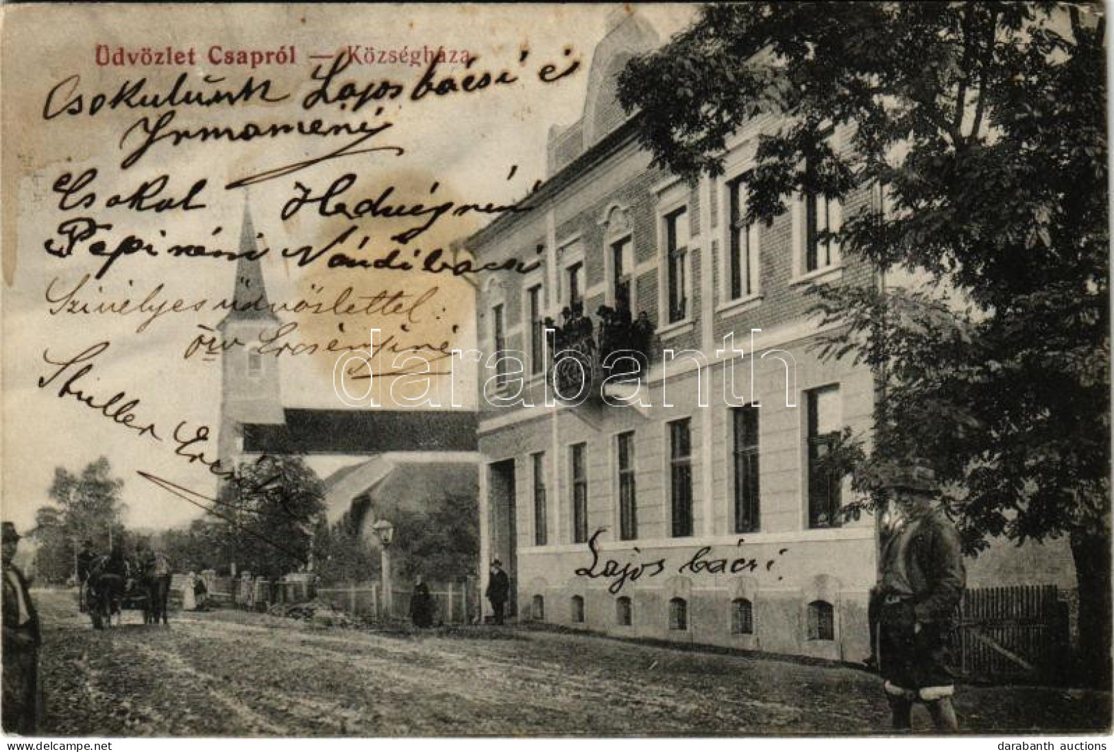 T3 1912 Csap, Cop, Chop; Községháza / Town Hall (fl) - Non Classés