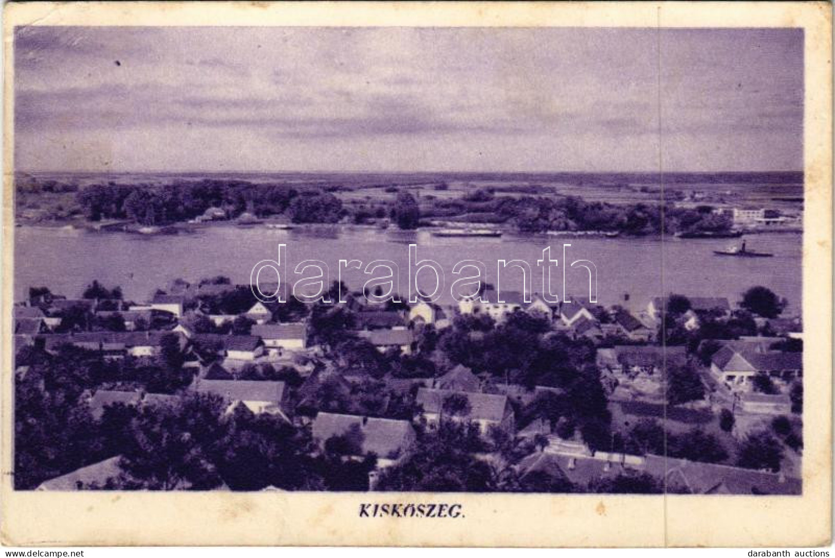 T2/T3 1942 Kiskőszeg, Batina (Darázs, Draz); Látkép. Borkovits Nándor Kiadása / General View (fl) - Zonder Classificatie