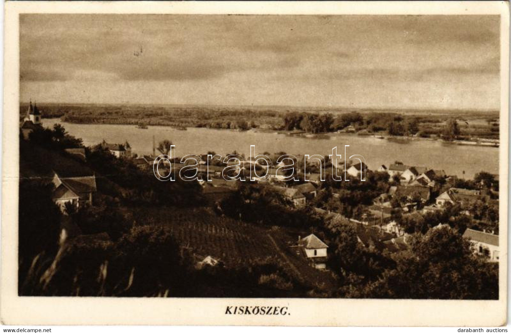 T2/T3 1942 Kiskőszeg, Batina (Darázs, Draz); Látkép. Borkovits Nándor Kiadása / General View (EK) - Zonder Classificatie