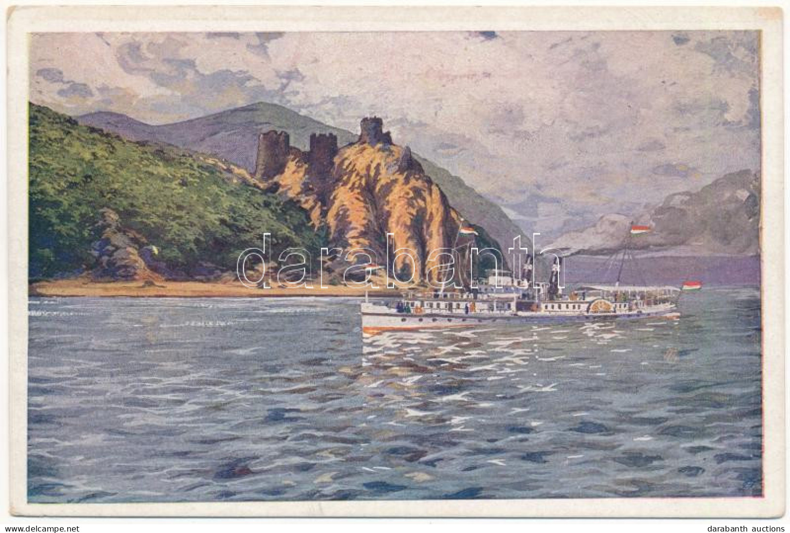 ** T2 Galambóc, Golubac; "Deák Ferenc" Termesgőzös, Gőzhajó. Művészlevelezőlap MFTR 6314-4. / Steamship (képeslap Füzetb - Unclassified