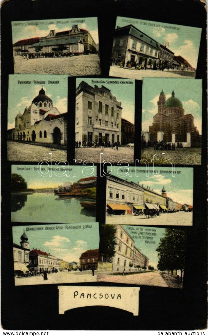 T2/T3 Pancsova, Pancevo; Grand Hotel Kontilovics Nagyszálloda, Sztarcsoval út, Zsinagoga, Temes Részlet, Erzsébet Tér, R - Unclassified