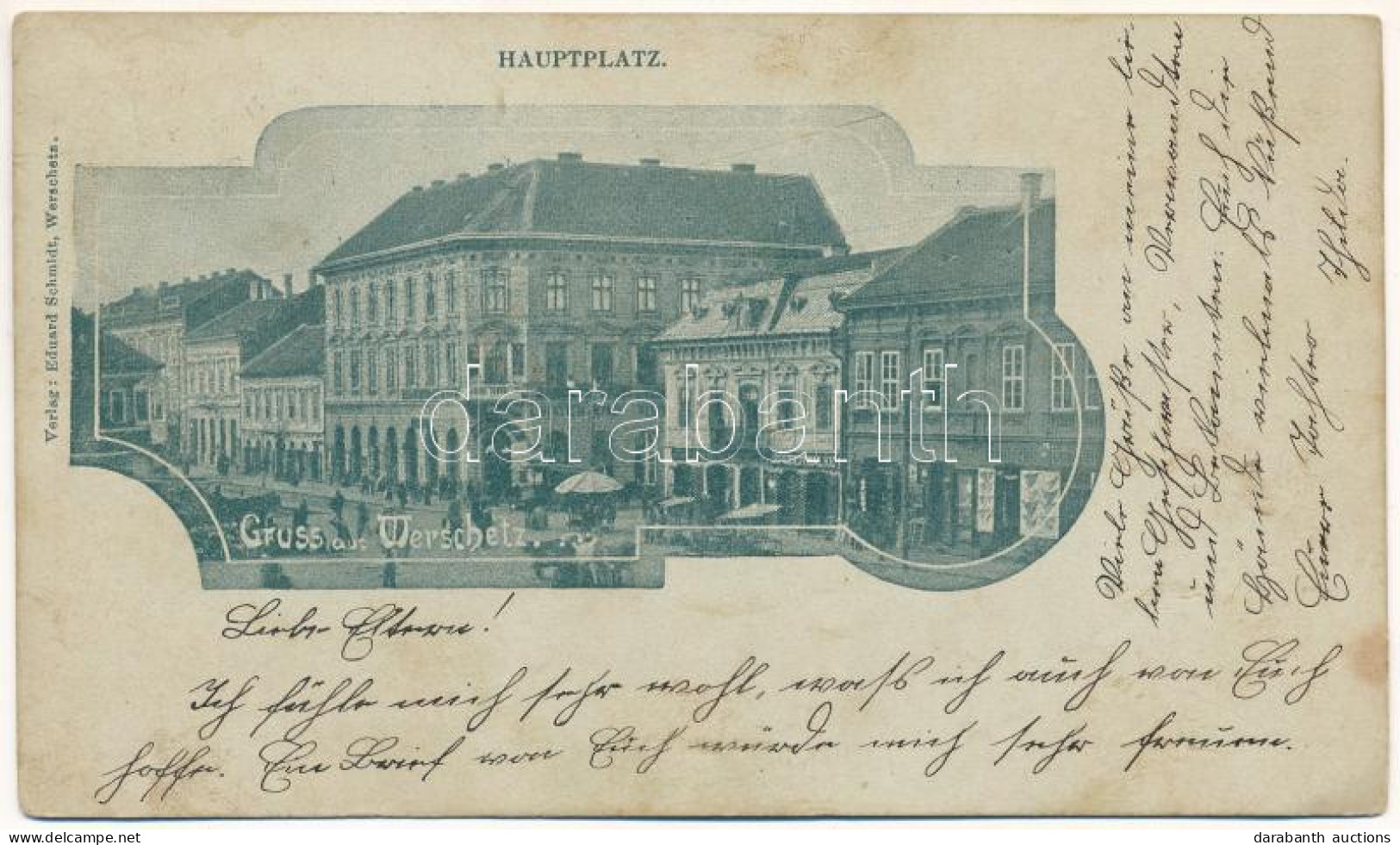 T2/T3 1898 (Vorläufer) Versec, Werschetz, Vrsac; Hauptplatz / Fő Tér, Walke Testvérek üzlete, Piac. Eduard Schmidt Kiadá - Non Classés