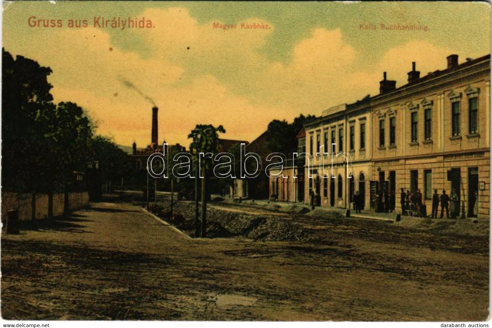 T2/T3 1907 Királyhida, Bruckújfalu, Bruck-Újfalu, Bruckneudorf; Magyar Kávéház, Keil Könyvnyomdája, üzlete és Saját Kiad - Non Classés