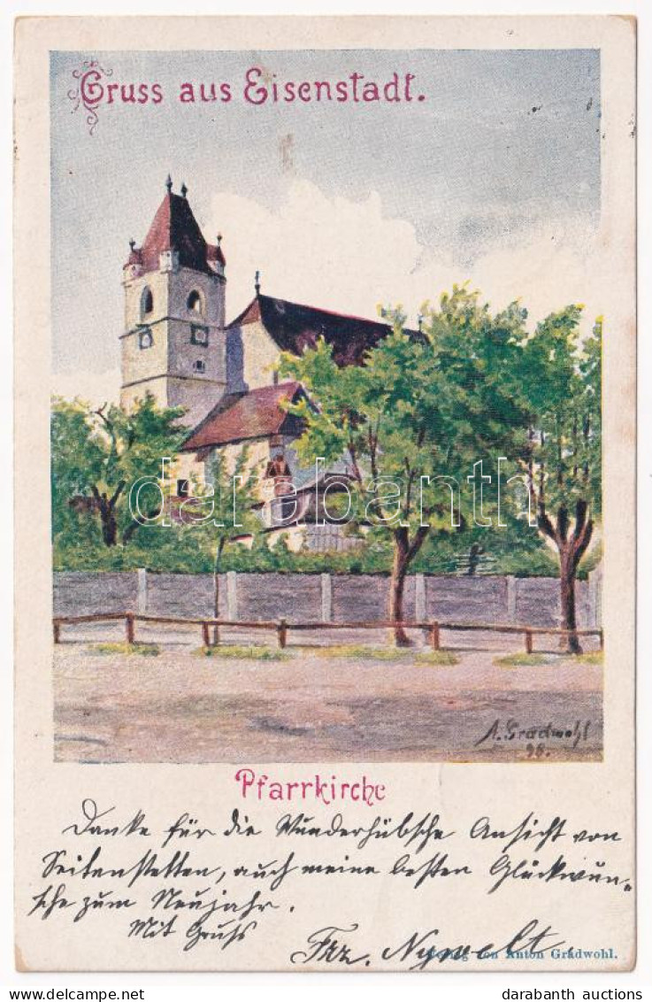 T2/T3 1898 (Vorläufer) Kismarton, Eisenstadt; Pfarrkirche / Plébániatemplom / Parish Church S: Anton Gradwohl (r) - Zonder Classificatie