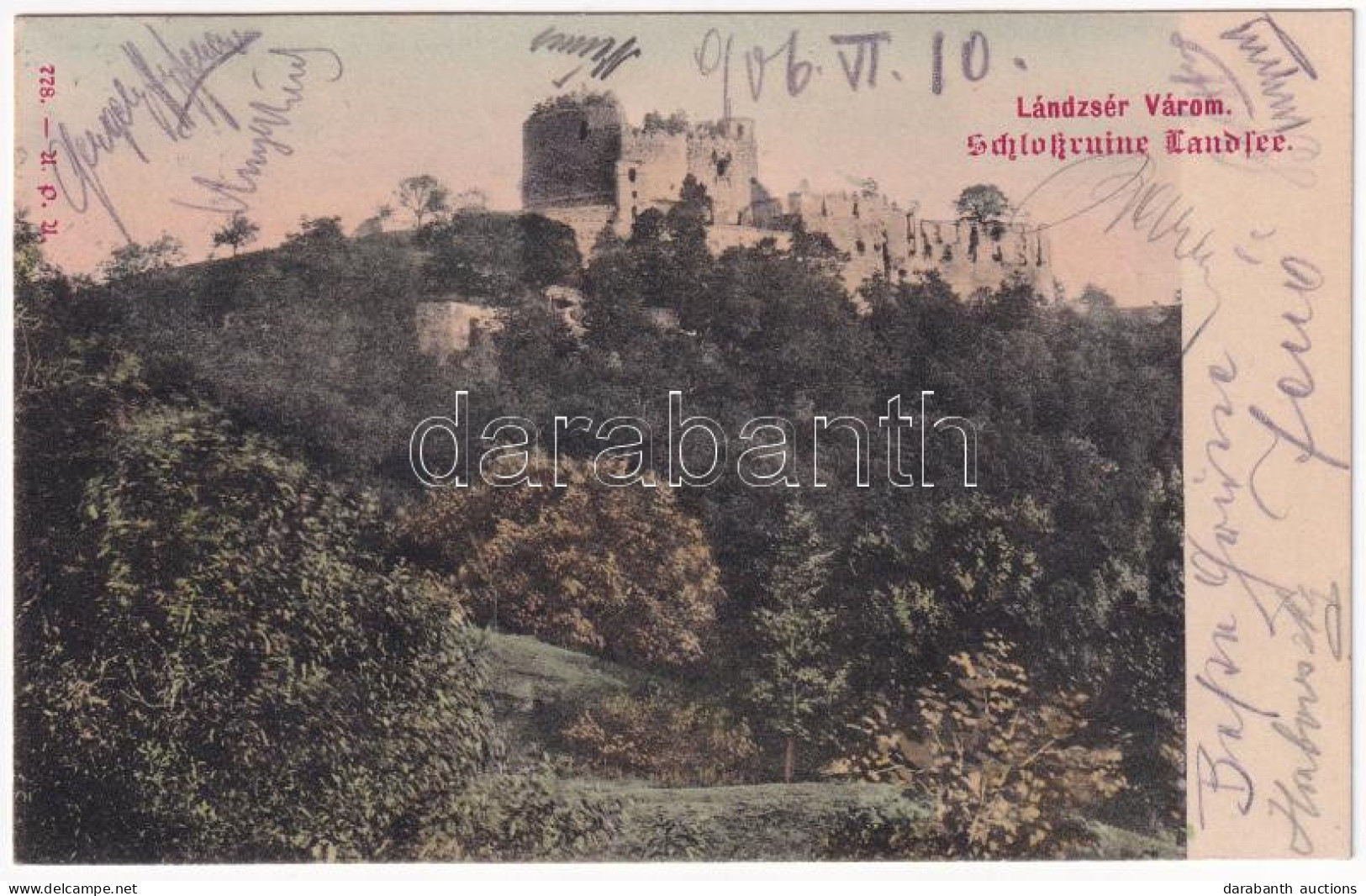 T2/T3 1906 Lánzsér, Lándzsér, Landsee (Sopronszentmárton); Schloßruine Landsee / Várrom / Castle Ruins - Unclassified